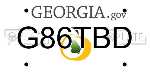 G86TBD Georgia License Plate