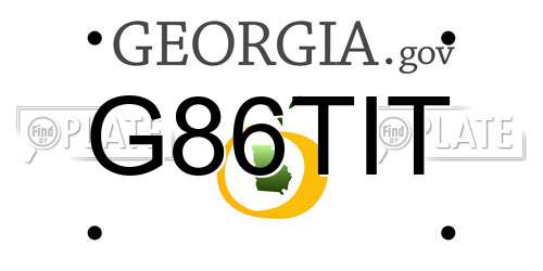 G86TIT Georgia License Plate