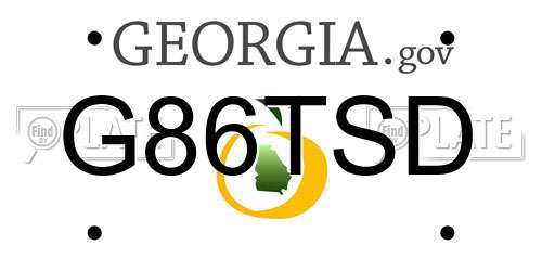 G86TSD Georgia License Plate