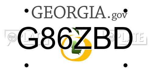 G86ZBD Georgia License Plate