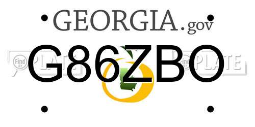 G86ZBO Georgia License Plate