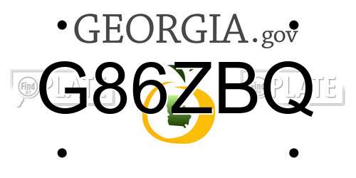 G86ZBQ Georgia License Plate