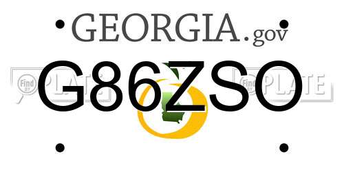 G86ZSO Georgia License Plate