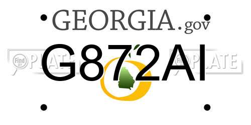 G872AI Georgia License Plate