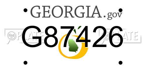 G87426 Georgia License Plate