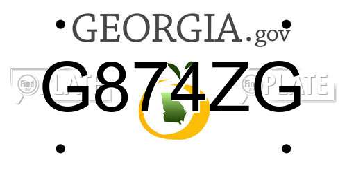 G874ZG Georgia License Plate