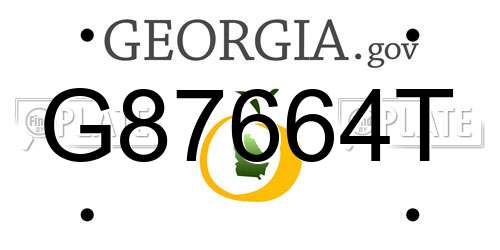 G87664T Georgia License Plate