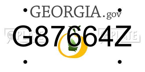 G87664Z Georgia License Plate