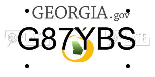 G87YBS Georgia License Plate