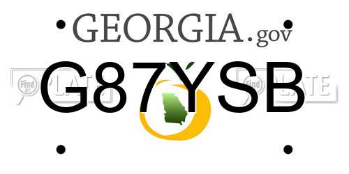 G87YSB Georgia License Plate