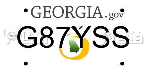 G87YSS Georgia License Plate