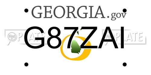 G87ZAI Georgia License Plate