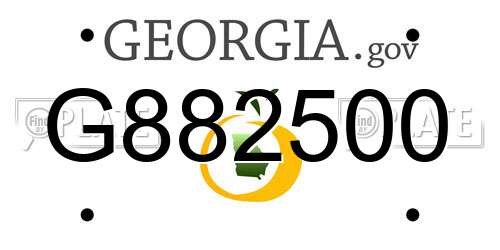 G882500 Georgia License Plate