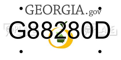 G88280D Georgia License Plate