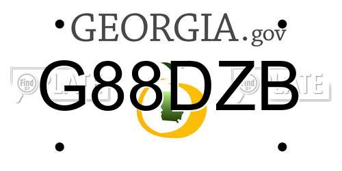 G88DZB Georgia License Plate