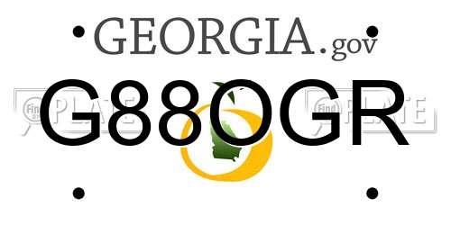 G88OGR Georgia License Plate