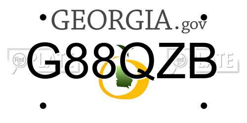 G88QZB Georgia License Plate