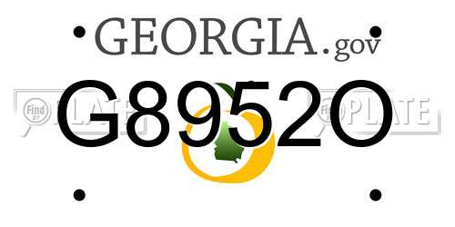 G8952O Georgia License Plate