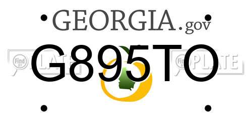 G895TO Georgia License Plate