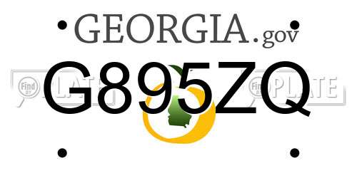 G895ZQ Georgia License Plate