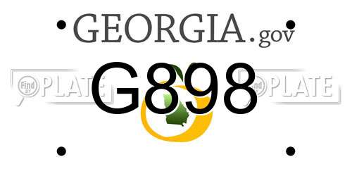 G898 Georgia License Plate