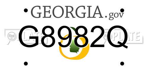 G8982Q Georgia License Plate