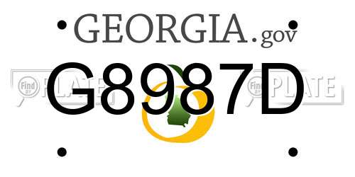 G8987D Georgia License Plate