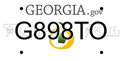 G898TO Georgia License Plate