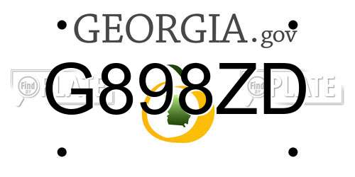 G898ZD Georgia License Plate