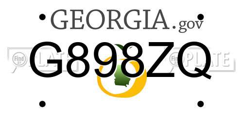 G898ZQ Georgia License Plate