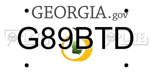 G89BTD Georgia License Plate