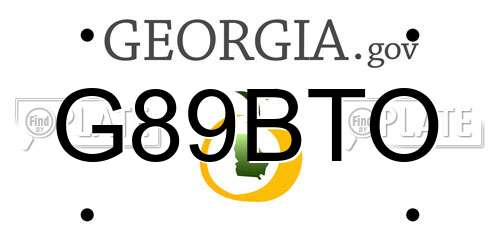G89BTO Georgia License Plate