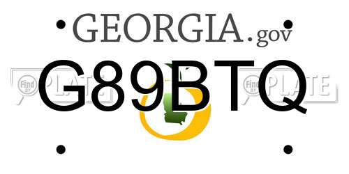 G89BTQ Georgia License Plate