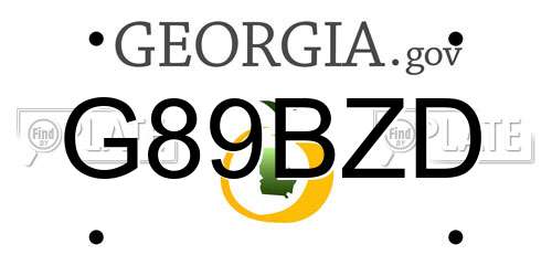 G89BZD Georgia License Plate