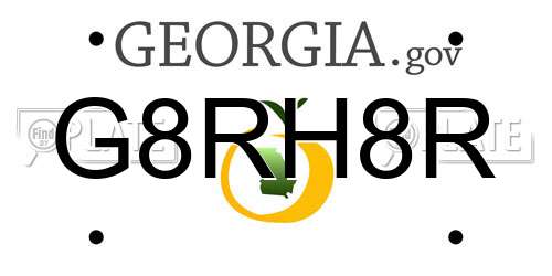 G8RH8R Georgia License Plate