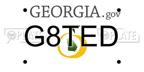 G8TED Georgia License Plate