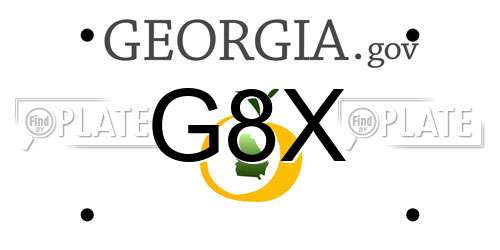 G8X Georgia License Plate
