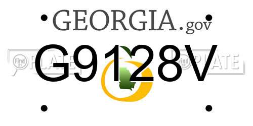 G9128V Georgia License Plate
