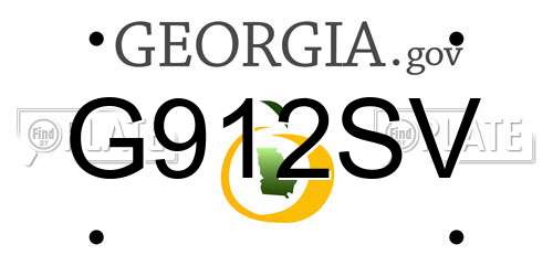 G912SV Georgia License Plate