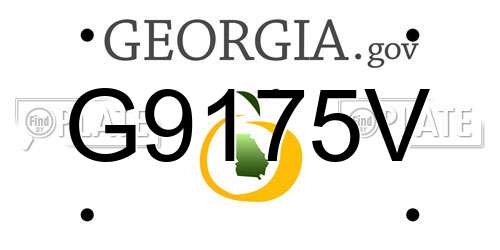 G9175V Georgia License Plate
