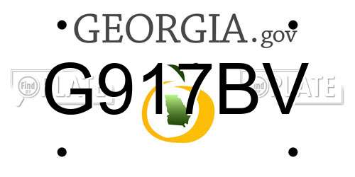 G917BV Georgia License Plate