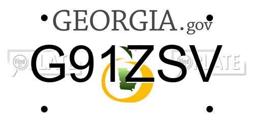 G91ZSV Georgia License Plate