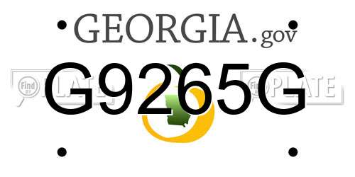 G9265G Georgia License Plate