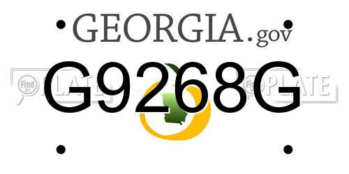 G9268G Georgia License Plate