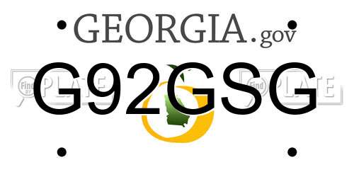 G92GSG Georgia License Plate