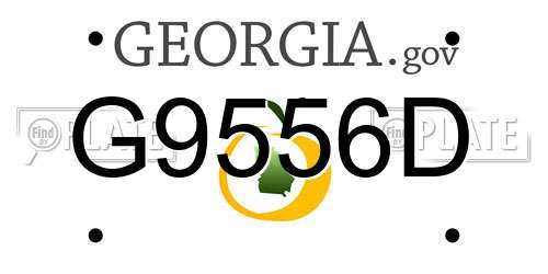 G9556D Georgia License Plate
