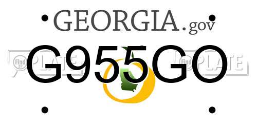 G955GO Georgia License Plate