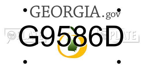 G9586D Georgia License Plate