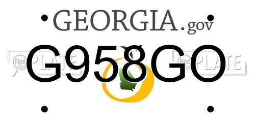 G958GO Georgia License Plate