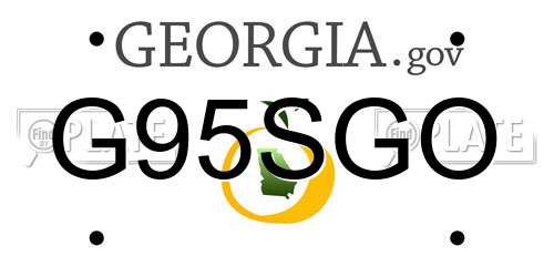 G95SGO Georgia License Plate